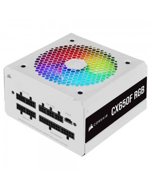 پاور کورسیر فول ماژولار 650 وات سفید مدل CX650F RGB