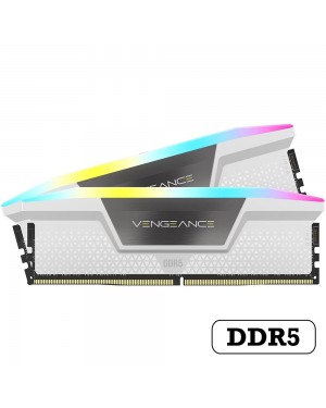 CORSAIR Vengeance RGB 64G DDR5 6000MHz DUAL Channel (32GB×2) Desktop RAM CL40 WHITE