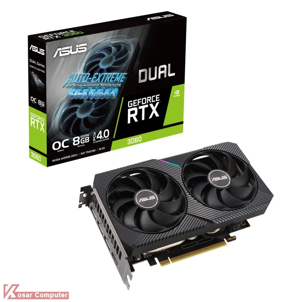 کارت گرافیک ایسوس Dual RTX 3060 OC 8GB GDDR6