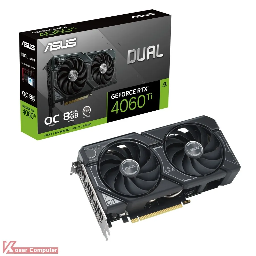 کارت گرافیک ایسوس Dual RTX 4060 Ti OC 8GB