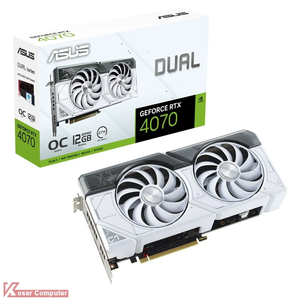 کارت گرافیک ایسوس Dual RTX 4070 White OC 12GB