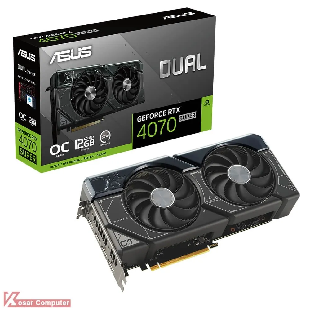 کارت گرافیک ایسوس Dual RTX 4070 SUPER OC 12GB