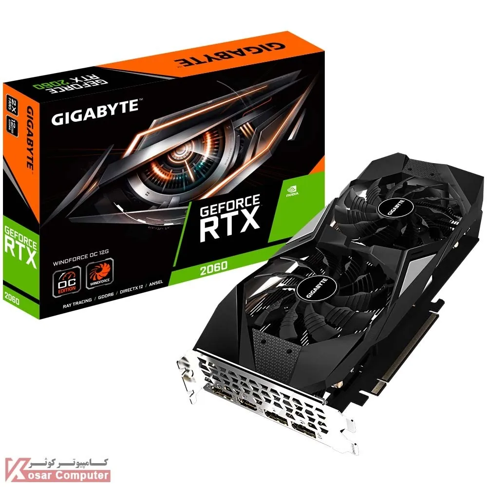 کارت گرافیک گیگابایت RTX 2060 WINDFORCE OC 12G