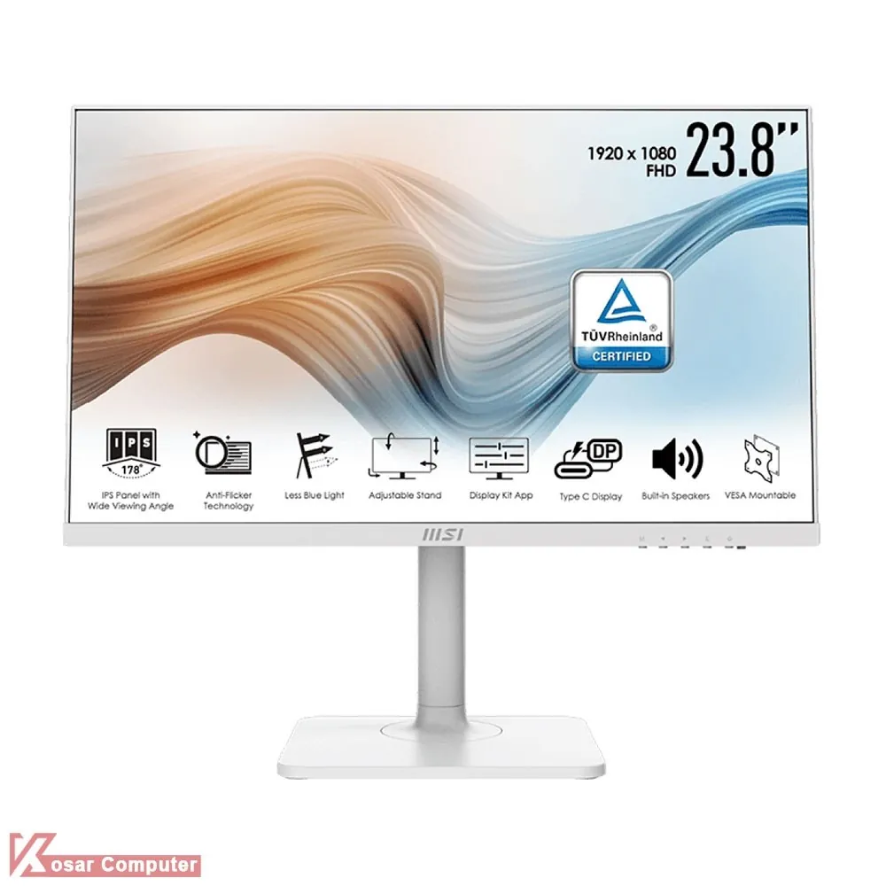 مانیتور سفید IPS ام اس آی Modern MD241PW سایز 23.8 اینچ