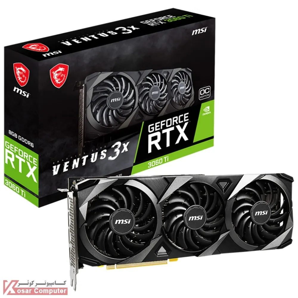 کارت گرافیک ام اس آی RTX 3060 Ti VENTUS 3X 8G OC LHR