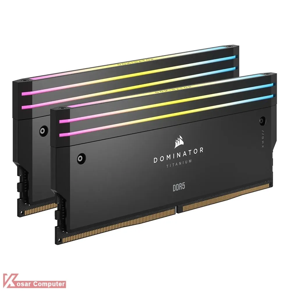 رم کورسیر 64 گیگابایت (2×32) دو کانال DDR5 6000 مدل Dominator Titanium RGB CL30