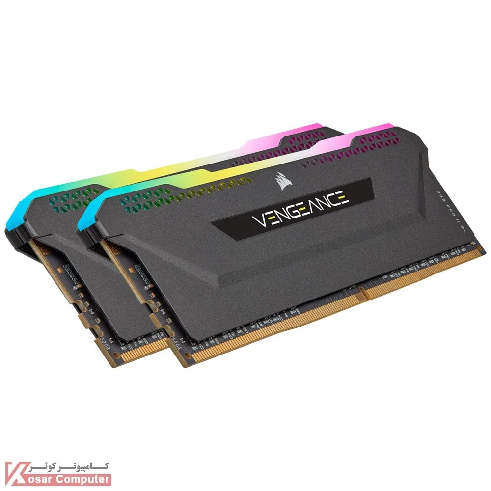 رم کورسیر 64 گیگابایت (2×32) دو کانال DDR4 3200 مدل Vengeance RGB PRO SL CL16