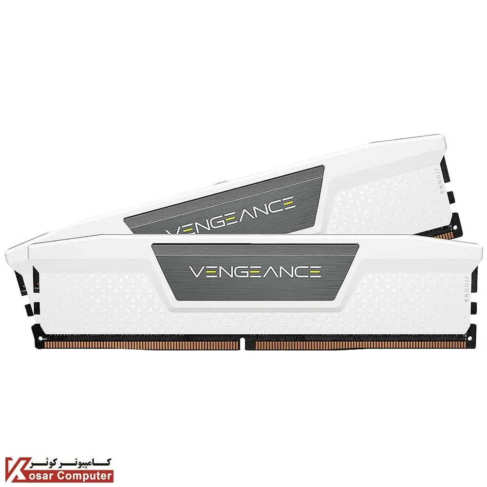 رم کورسیر سفید 64 گیگابایت (2×32) سفید دو کانال DDR5 5600 مدل Vengeance CL40