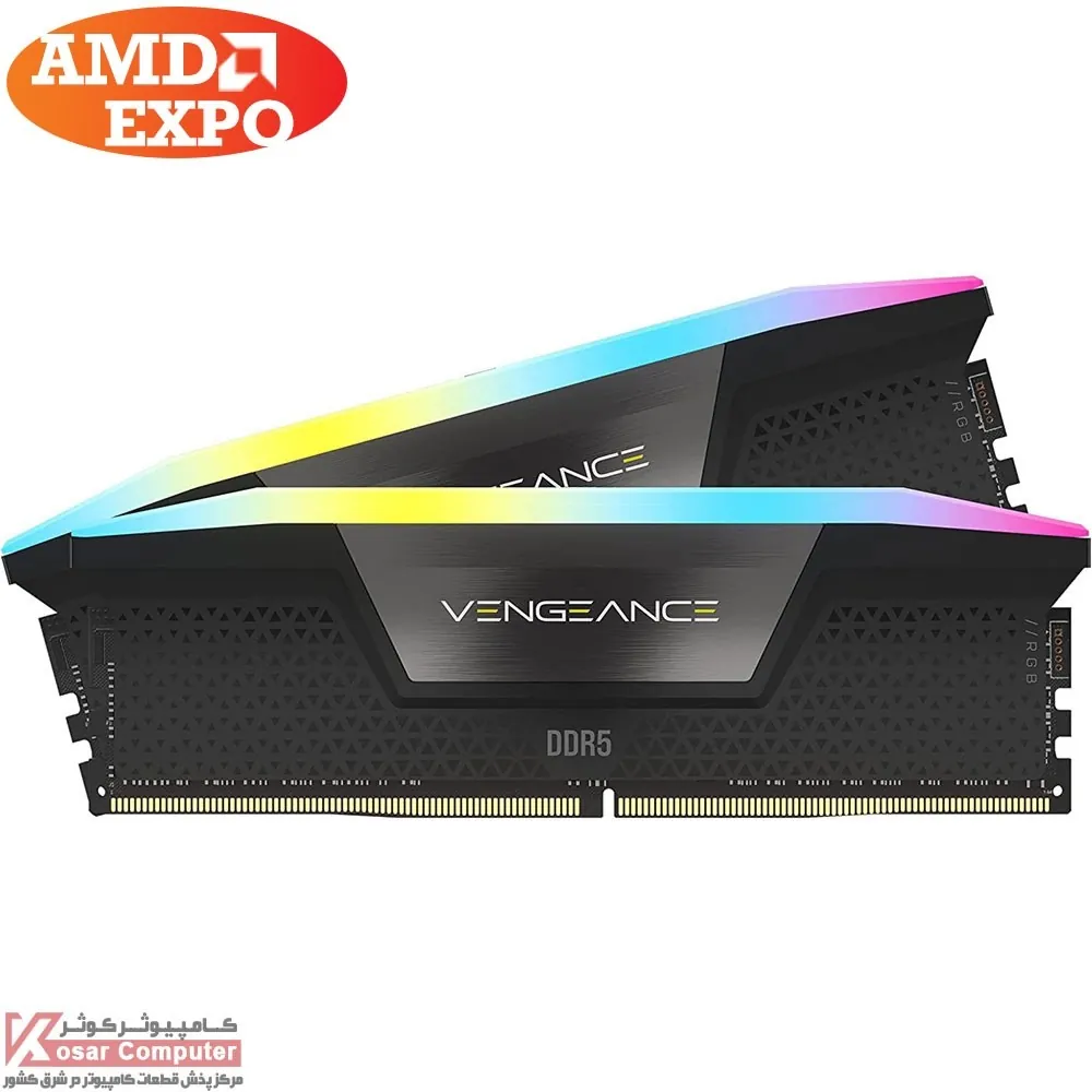 رم کورسیر 32 گیگابایت (2×16) دو کانال DDR5 6000 مدل Vengeance RGB CL36 AMD EXPO