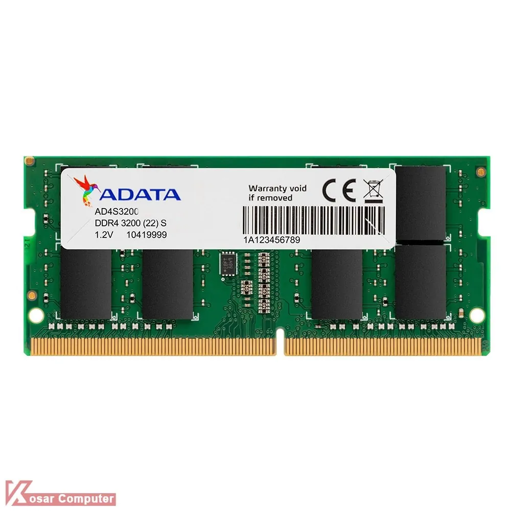 رم لپ تاپ ای دیتا ظرفیت 16 گیگابایت DDR4 باس 3200 مدل Premier